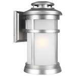 Newport Outdoor Wall Sconce - Painted Silver / Etched Glass