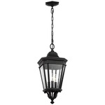 Cotswold Lane Outdoor Pendant - Black / Clear Seeded