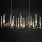 Il Pezzo 3 Long Chandelier - Polished Gold / Crystal