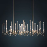 Il Pezzo 3 Long Chandelier - Matte Light Bronze / Crystal