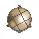 702 Outdoor Bulkhead Wall Light - Weathered Brass / Frosted