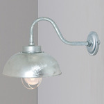 Shipyard Outdoor Wall Sconce - Galvanized Silver / Clear