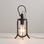 Ships Hook Outdoor Table Lamp - Weathered Brass / Clear