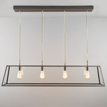 Diner Linear Pendant - Weathered Brass / Clear