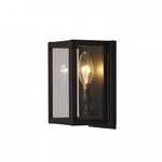 Box Miniature Wall Sconce - Weathered Brass / Clear