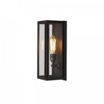 Box Miniature Wall Sconce - Weathered Brass / Clear