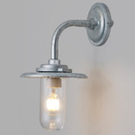 Bracket 7677 Angle Outdoor Wall Light - Galvanized Silver / Clear
