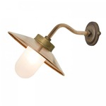Bracket Canted Round Outdoor Wall Light - Sandblasted Bronze / Frosted