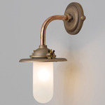 7685 Right Angle Outdoor Wall Light - Sandblasted Bronze / Frosted