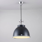 Titan Size 1 Pendant with Etched Glass Diffuser - Black / Etched Glass