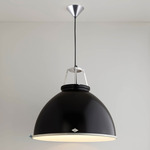 Titan Size 5 Pendant with Etched Glass Diffuser - Black / Etched Glass