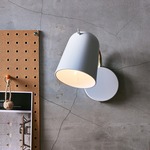 Dobi Wall Light - Shiny White / Matte Brass