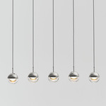 Dora Linear Multi Light Pendant - Chrome / Clear