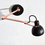 Laito Mini Swing Arm Wall Light - Shiny Copper / Matte Black