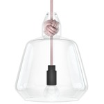 Knot Large Pendant - Dusky Pink / Clear