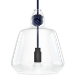 Knot Large Pendant - Navy / Clear