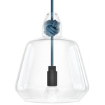 Knot Large Pendant - Mid Blue / Clear
