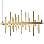 Cityscape Small Linear Pendant - Soft Gold / Soft Gold