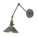 Henry Swing Arm Wall Sconce - Dark Smoke / Natural Iron