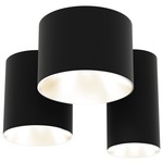 Tuba Ceiling Flush Light - Black