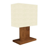 Clean Table Lamp - Imbuia / White Linen