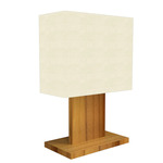 Clean Table Lamp - Teak / White Linen