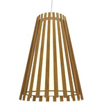 Ripado Flared Pendant - Blonde Freijo / White Acrylic