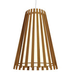 Ripado Flared Pendant - Teak / White Acrylic