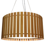 Ripado Drum Pendant - Teak / White Acrylic