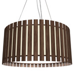 Ripado Drum Pendant - American Walnut / White Acrylic