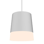 Conical Top Hat Pendant - White / White Acrylic