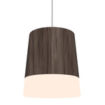 Conical Top Hat Pendant - American Walnut / White Acrylic