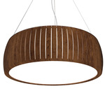Barril Drum Pendant - Imbuia / White Acrylic