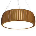 Barril Drum Pendant - Teak / White Acrylic