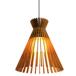 Stecche Di Legno Cone Pendant - Teak