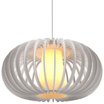 Stecche Di Legno Oval Pendant - Overstock-Discontinued - White