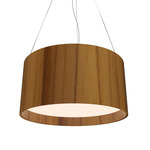 Cylindrical Pendant - Teak / White Acrylic