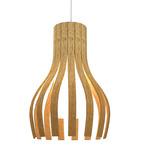 Barril Curved Pendant - Blonde Freijo / White Linen