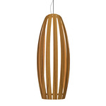 Barril Pendant - Teak / White Linen