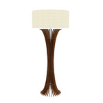 Stecche Di Legno Curved Floor Lamp - Imbuia / White