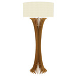 Stecche Di Legno Curved Floor Lamp - Teak / White