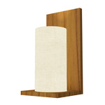 Clean Cylindrical Wall Sconce - Teak / White Linen