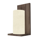 Clean Cylindrical Wall Sconce - American Walnut / White Linen