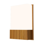 Clean Flowerpot Wall Sconce - Teak / White Acrylic