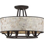 Aristocrat Ceiling Semi Flush Light - Bolivian Bronze / Iridescent Pen