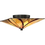 Asheville Ceiling Flush Light - Valiant Bronze / Tiffany Classic