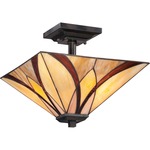 Asheville Ceiling Semi Flush Light - Valiant Bronze / Tiffany Classic