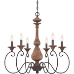 Auburn Chandelier - Walnut / Rustic Black