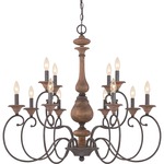 Auburn Chandelier - Walnut / Rustic Black