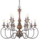 Auburn Chandelier - Walnut / Rustic Black